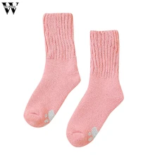 Женские носки, 1 пара носков, женские осенне-зимние повседневные толстые теплые однотонные носки без пятки, плотные однотонные носки из полиэстера