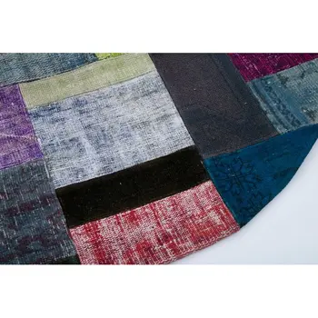 

150x150 Cm Multicolor Handmade Round Patchwork Rug-5x5 Ft