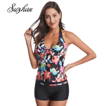 

Suzhan 2020 new explosions hanging neck lace-up boxer shorts backless sexy split sexy bikini in Europe and America