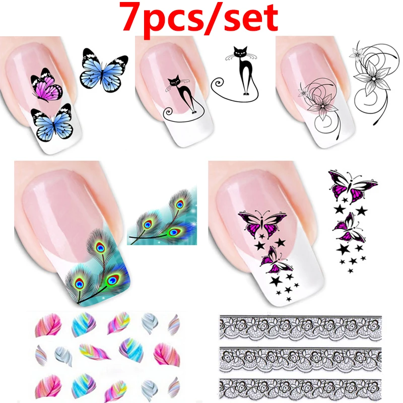 Наклейки для дизайна ногтей с водными наклейками, фольга, украшения для дизайна ногтей, штамповочные пластины, трафарет, руководство по маникюру, наклейки для переноса воды - Цвет: Style 10