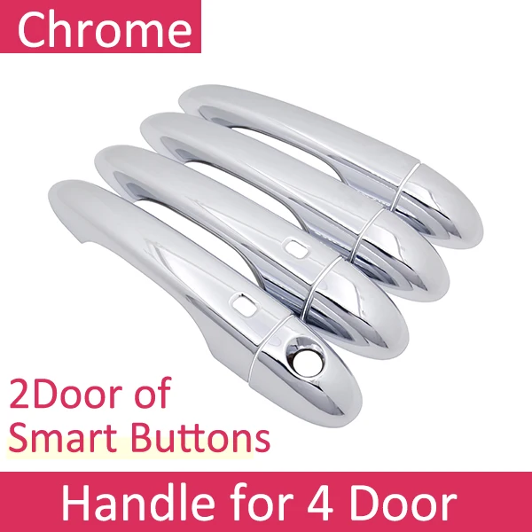 Handle 2 Button Для Jeep Cherokee KL~ хромированная внешняя дверная ручка крышка наклейки на автомобиль отделка набор из 4 дверей - Название цвета: Handle 2 Button