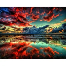  DIY Oil Painting By Numbers Kit On Canvas 40x50CM Acrylic Paint Art Work Picture Landscape Scenery Gift Home Wall Decor 