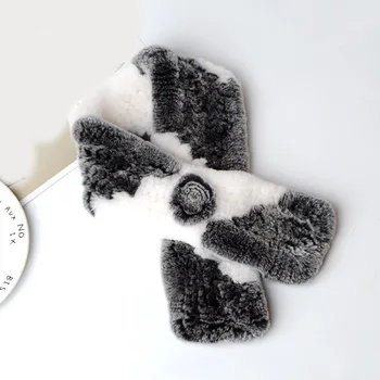 

Elegant Rabbit Faux Fur Scarf For Women Fashion Flower Button Fur Shawl For Party Fur Winter Scarves Woman Female Accessories