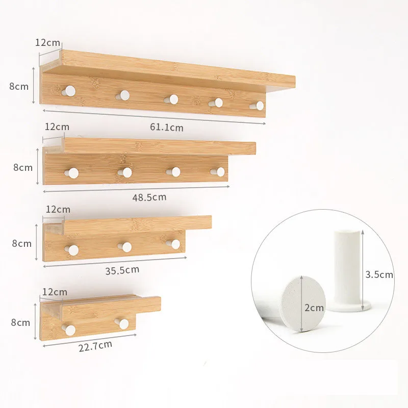 Color Bamboo Wall Shelf With Matel Hook Fashion Partition Living Room  Clapboard Storage Rack For Coat/Bag/Sundries Green Gray - AliExpress