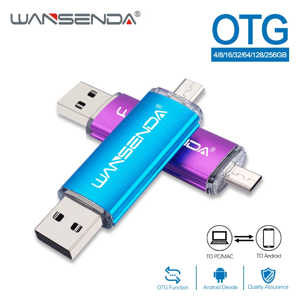 

Original WANSENDA USB Flash Drive OTG Pen Drive 4G 8G 16G 32G 64G 128G 256G Dual USB Stick Pendrive for Smartphone/Tablet/PC