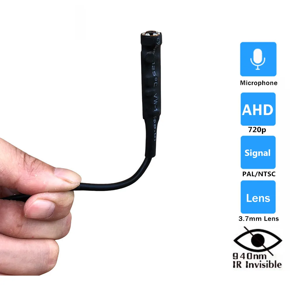 OwlCat супер мини AHD CCTV Камера HD 720P Встроенный 940nm Невидимый светодиодный Ночное