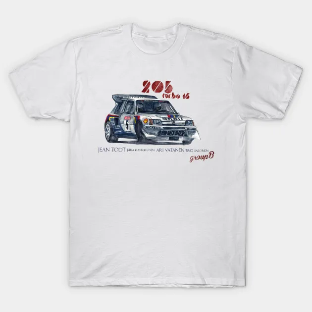 Футболка Мужская/Женская хлопок стиль ралли групп B Peugeot 205 Turbo 16 уличная одежда в