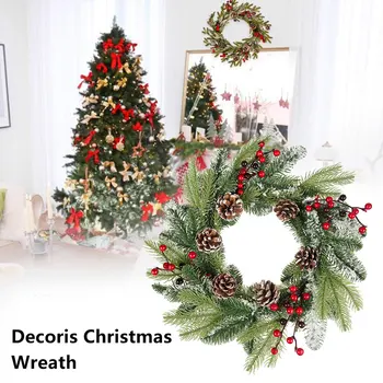 

1pcs Wall Hanging Christmas Wreath Snowflake Pine Needles Artificial Plants Christmas Decorative Flower Wreath DIY Gifts Wedding