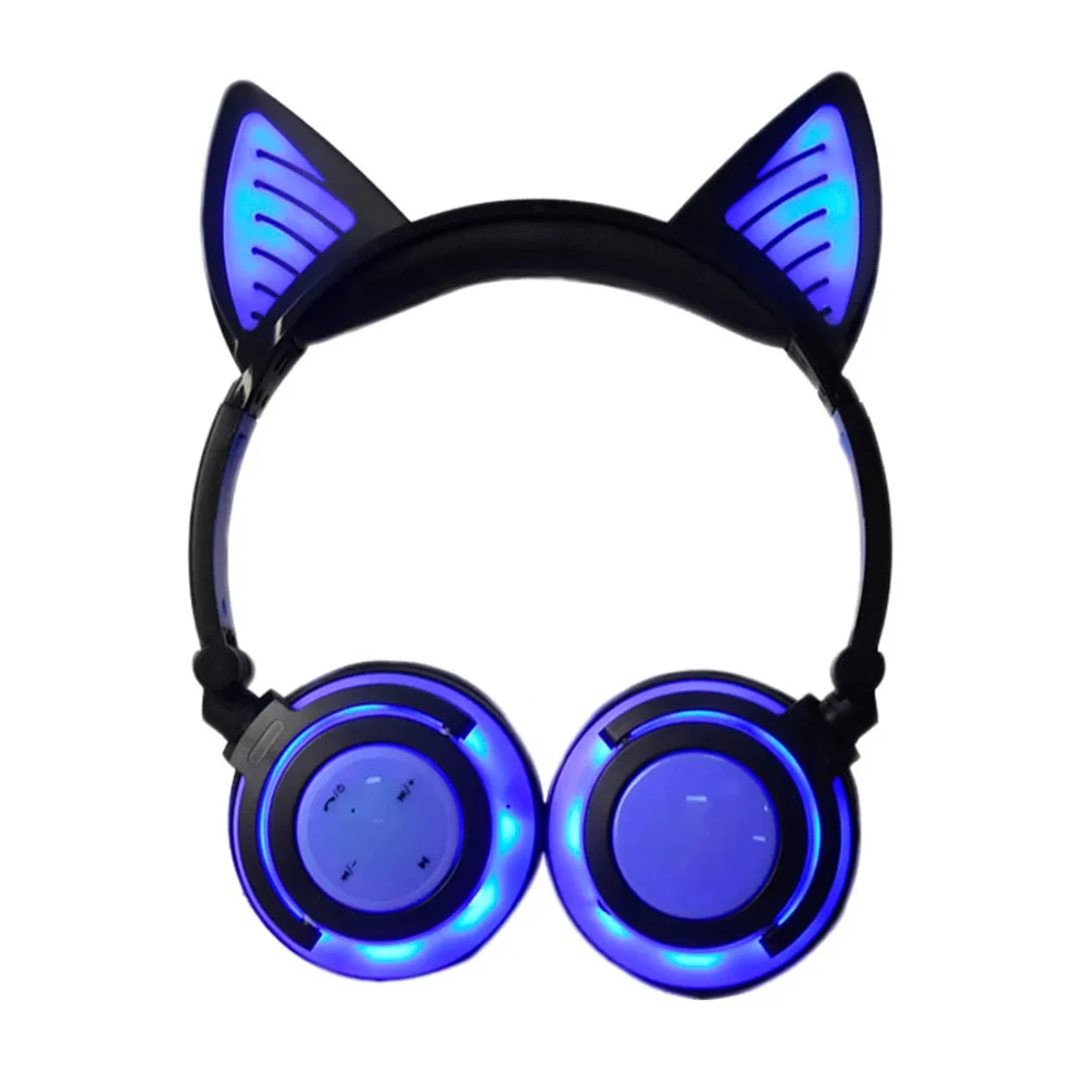 Ouhaobin Bluetooth 4,2 наушники беспроводной светодиодный музыкальный свет наушники складные кошачьи уши перезаряжаемая гарнитура для мобильного телефона