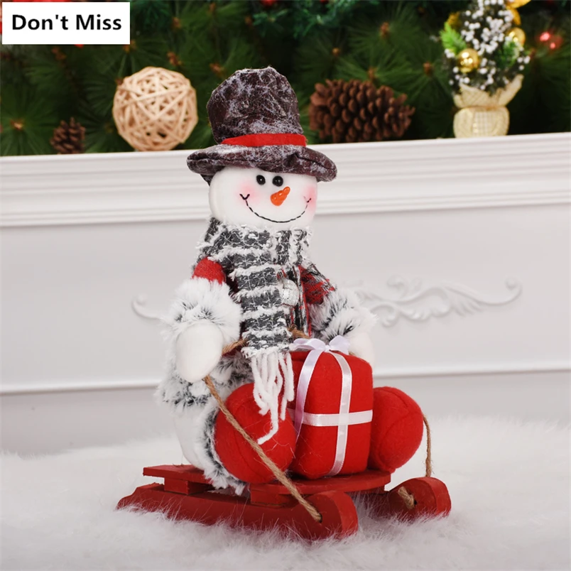 Сани Рождественские куклы Рождественские украшения Рождественский подарок Санта Клаус Снеговик Рождественская елка украшение для дома Дети Рождественские подарки