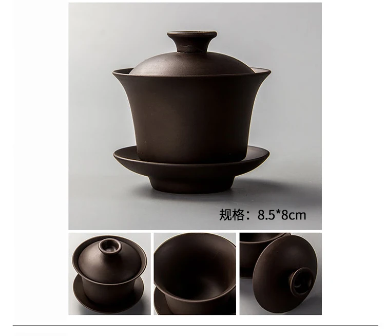 Китайский чайный набор элегантные гайванские чашки для чая фиолетовая глина Tureen 120 мл крышка соусница для тарелки Zisha чай пивоваренный чай чашка Прямая