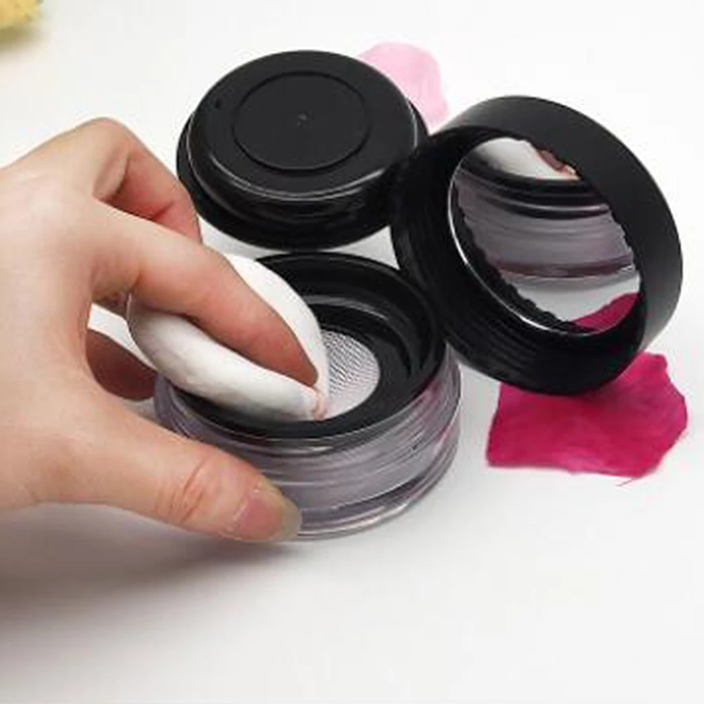 20G Empty Makeup Loose Powder Blush Case Refillable Cosmetic Container Jar Pot Box with Mirror and Sifter