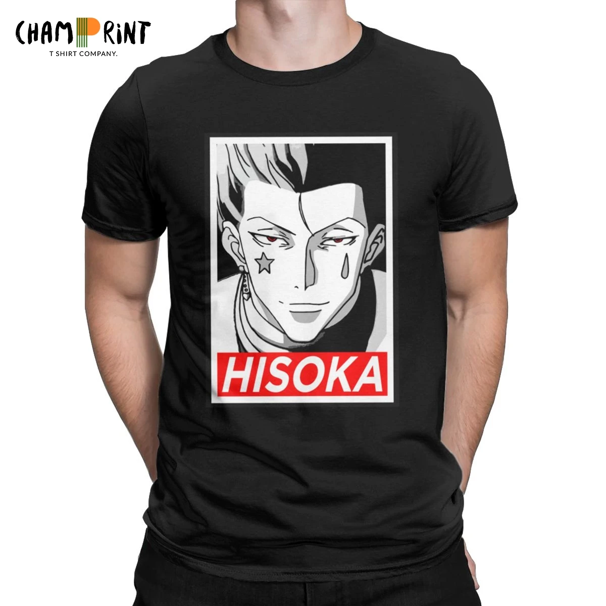 Мужская футболка с круглым вырезом Hunter X Hisoka HXH 100% хлопок короткими рукавами |