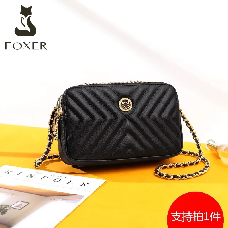 

Golden Fox Female Bag 2019 Small Xiangfeng Chain Bag Simple Joker Single Shoulder Slung Camera Small Fang Bag