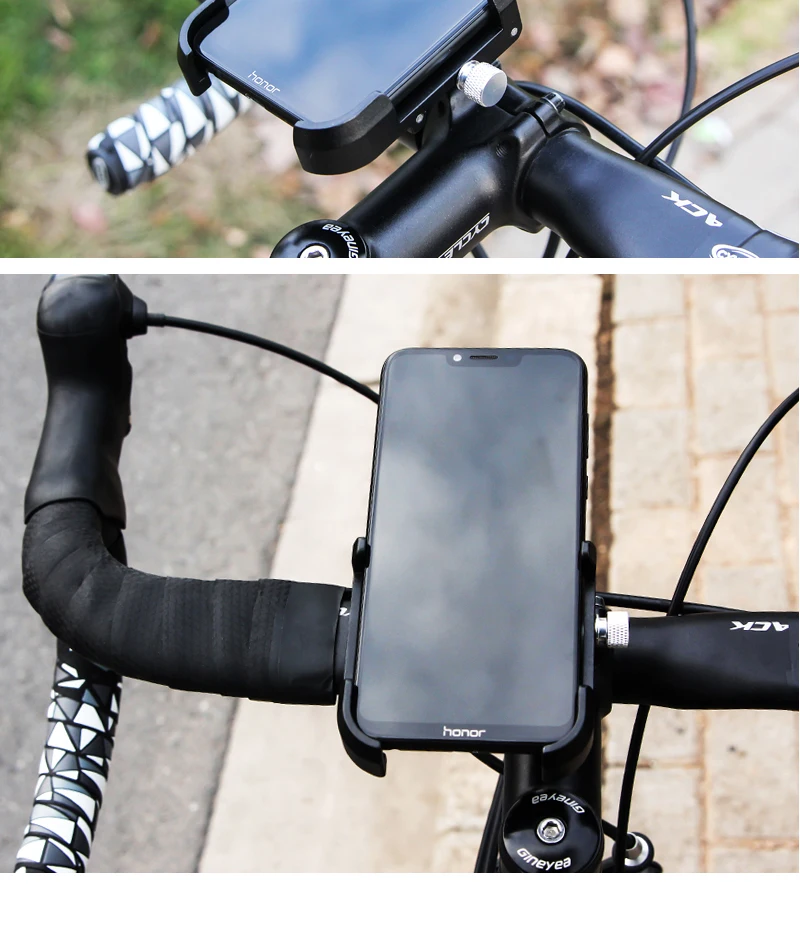 GIYO Aluminum Alloy Bicycle Phone Holder Mountain Road Bike Handlebar Clip Stand Mount Bike MTB Smartphone Holder Support