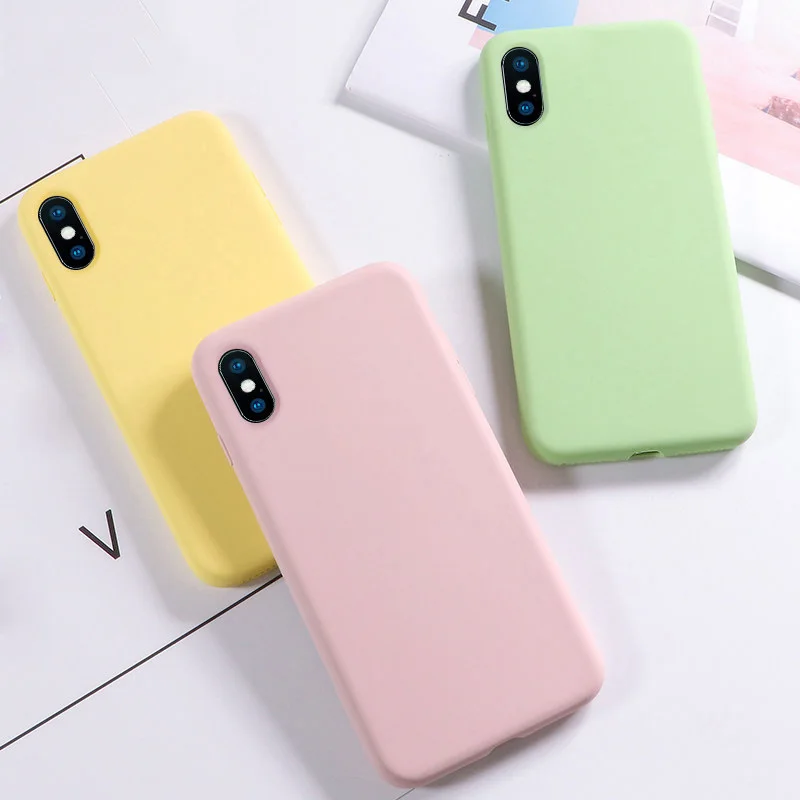 Lovebay жидкий тонкий мягкий чехол для телефона для iPhone 11 8 7 6s Plus Мягкий силиконовый чехол однотонный карамельный цвет для iPhone 11Pro X Xs Max XR
