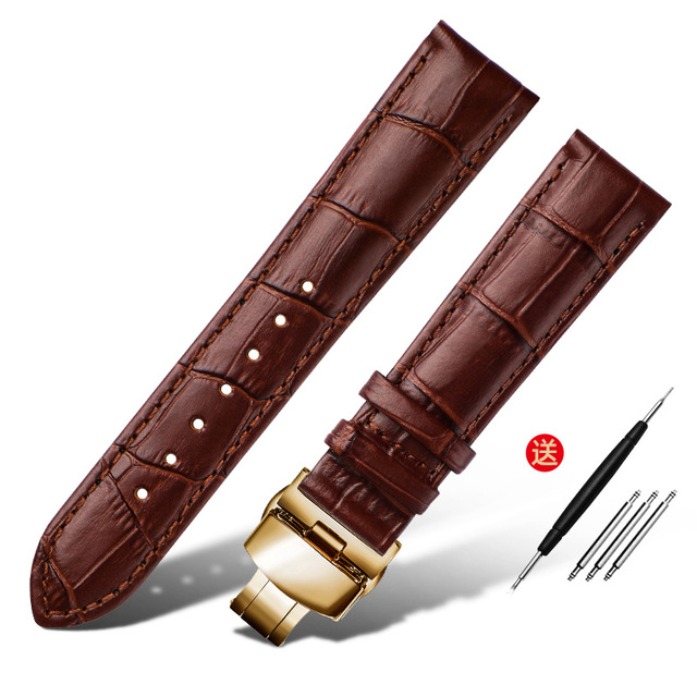 Layer Leather watch strap for Seiko tissot watchband 14 16 19 18mm 20mm 21m 22mm 23mm watch band Wrist Belt Bracelet + Tool