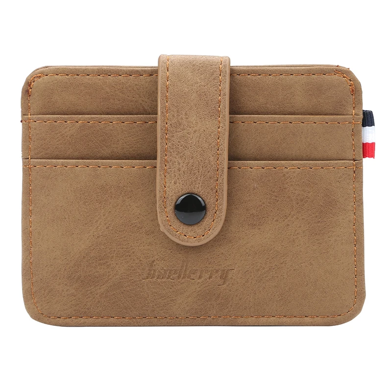 

Men's small card bag Buckle Leather men wallets card holder cover bank card package coin bag fashion retro