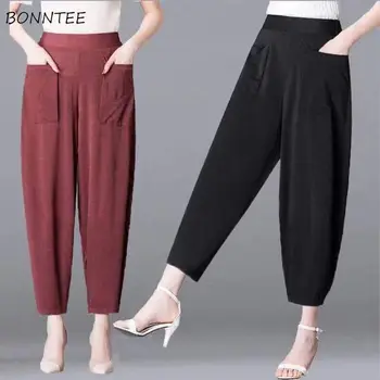 

Pants Women 5xl Plus Size Solid Color Novelty Korean Fashion High Quality Womens Ankle-length Trousers Hot Sale Sweatpants Slim