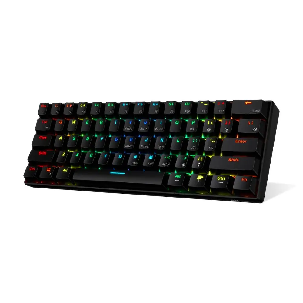 

RK ROYAL KLUDGE RK61 Wireless 60% PBT Mechanical Gaming Keyboard 61 Key Multi-Device Brown Switch Backlit Rechargeable Battery