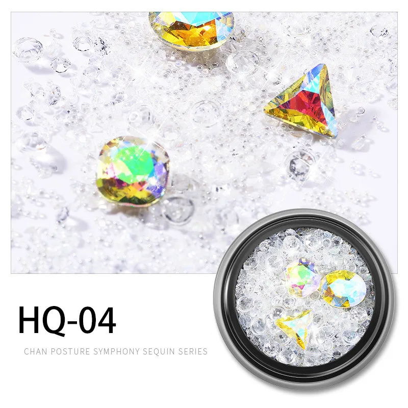 RWTT, Смешанные 3D Стразы, украшения для дизайна ногтей, Кристальные драгоценные камни, ювелирные изделия, Золотые AB блестящие камни, очаровательные стеклянные аксессуары для маникюра - Цвет: HQ-04