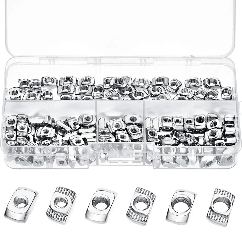 

20 Series T Nuts M3/ M4/ M5 T Slot Nut Hammer Head Fastener Nut Assortment Kit For Aluminum Profile (150 Pieces)