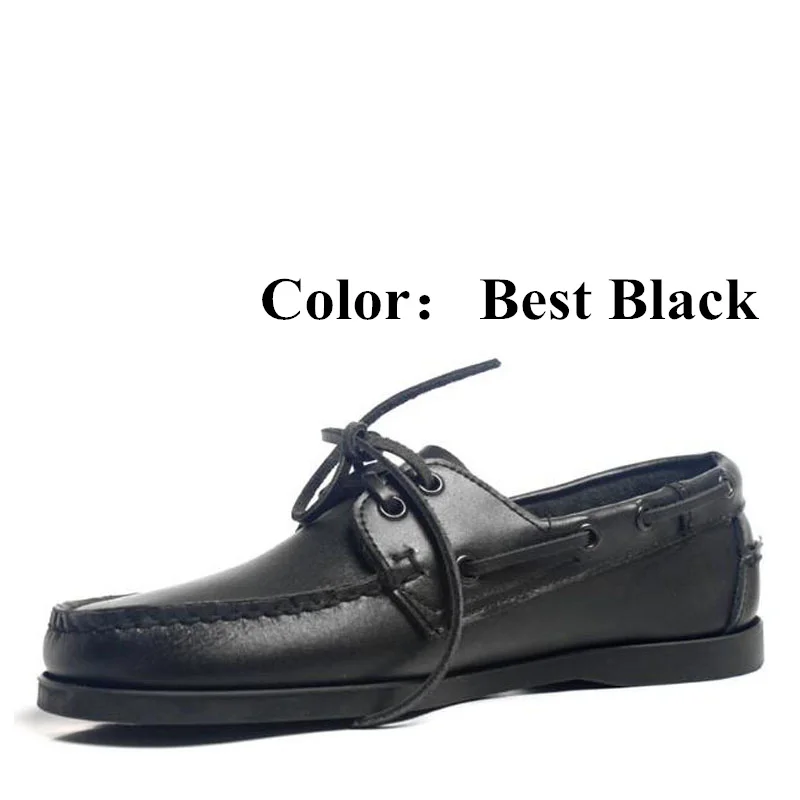 Мужская повседневная обувь из воловьей кожи с первым слоем; Docksides Deck Moccain; водонепроницаемые мокасины; обувь для вождения; модная обувь унисекс ручной работы