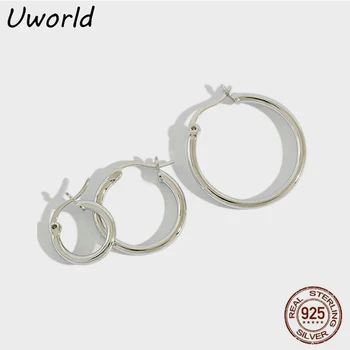 

13mm 18mm 23mm Pure 925 Sterling Silver Hoop Huggies Earrings geometric Round Circle Earrings Party Accessories Jewelry JDHEH368