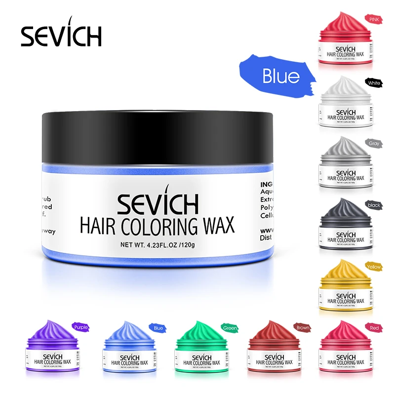 Sevich Temporary Hair Color Wax Salon Hair Coloring Styling Unisex Gray Disposable Dynamic Cake Party DIY Hairstyles 120g for hair wax styling
