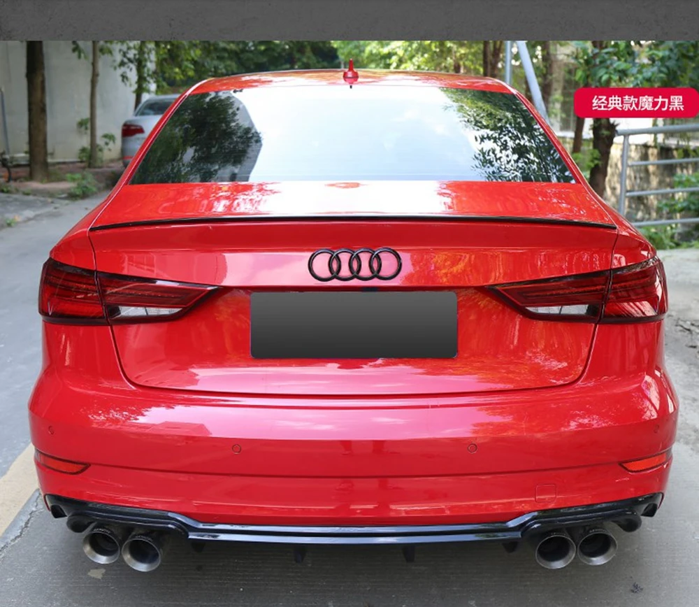 ABS пластик окрашенный цвет заднее крыло праймер задний спойлер 1 шт. для Audi A3 2013 2014