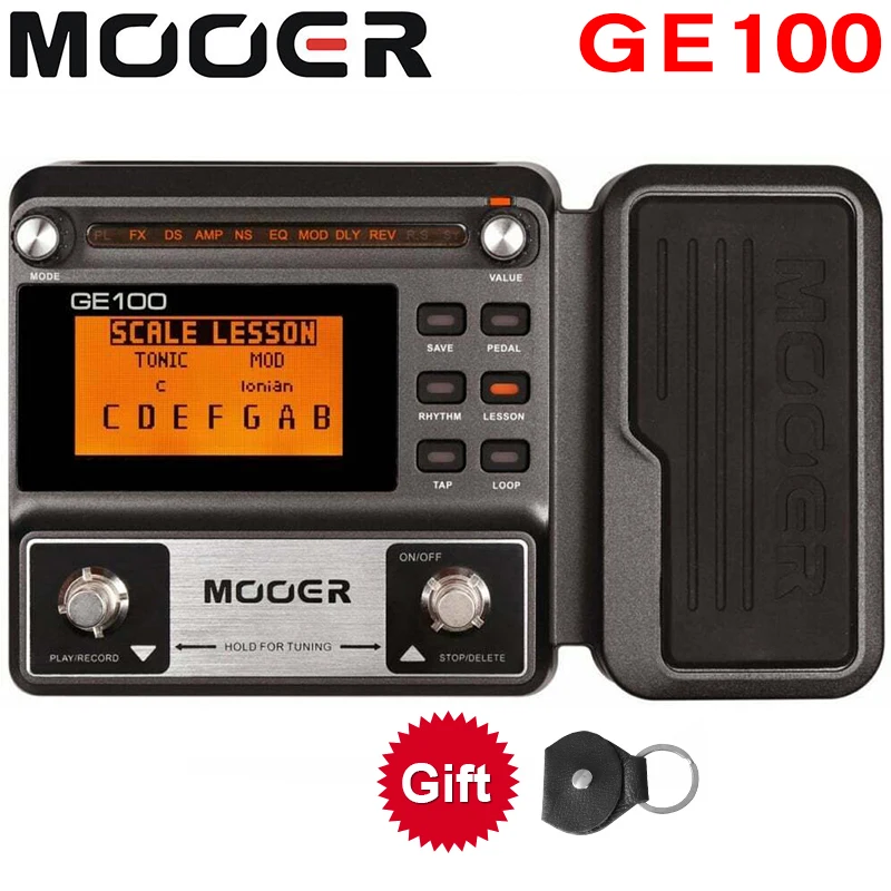 

MOOER GE100 Guitar Multi-effects Processor Effect Pedal with Loop Recording(180 Seconds) Tuning Tap Tempo Rhythm Setting Scale