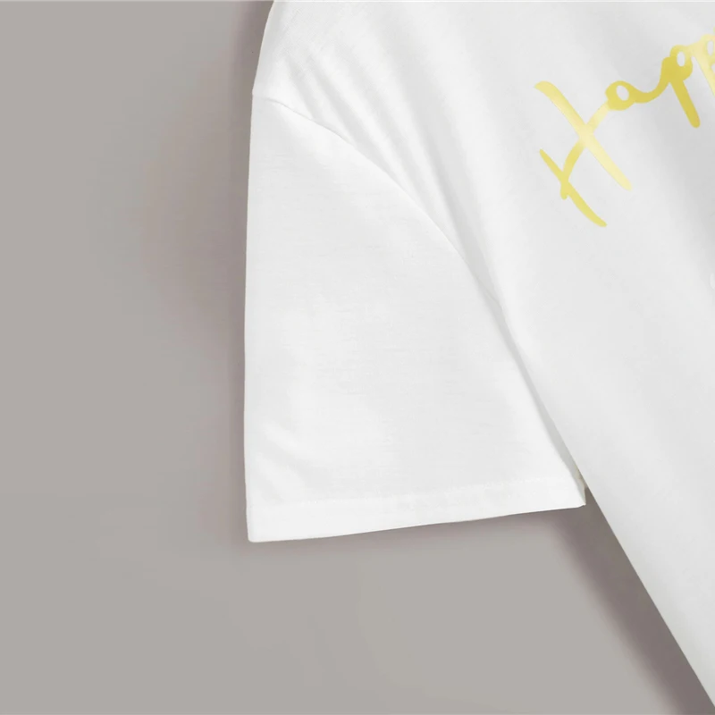 Dotfashion, белая футболка с кисточками спереди и фигурным принтом, женская уличная футболка, Летние повседневные женские топы, футболка с коротким рукавом