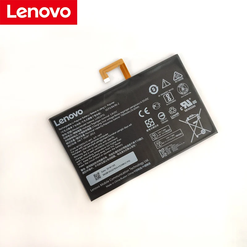 

Lenovo 100% Original 7000mAh L14D2P31 Battery For Lenovo Tab 2 A7600-F A10-70F Tab2 A10-70 A10-70L +Tracking Number