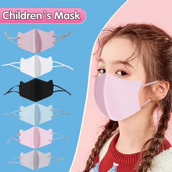 

Children Mask Solid Color Anti-Pollution Boys Girls Mouth Washable Reusable Kids Face Masks Mouth-muffle Face Shield Masques