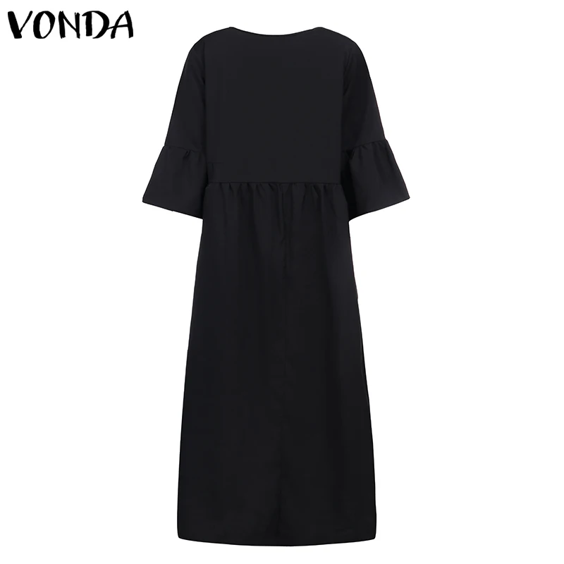 VONDA, летнее платье для беременных,, сексуальное, v-образный вырез, половинный рукав, сплошной цвет, Платья для вечеринок, пляжный сарафан, богемный стиль, платья для беременных