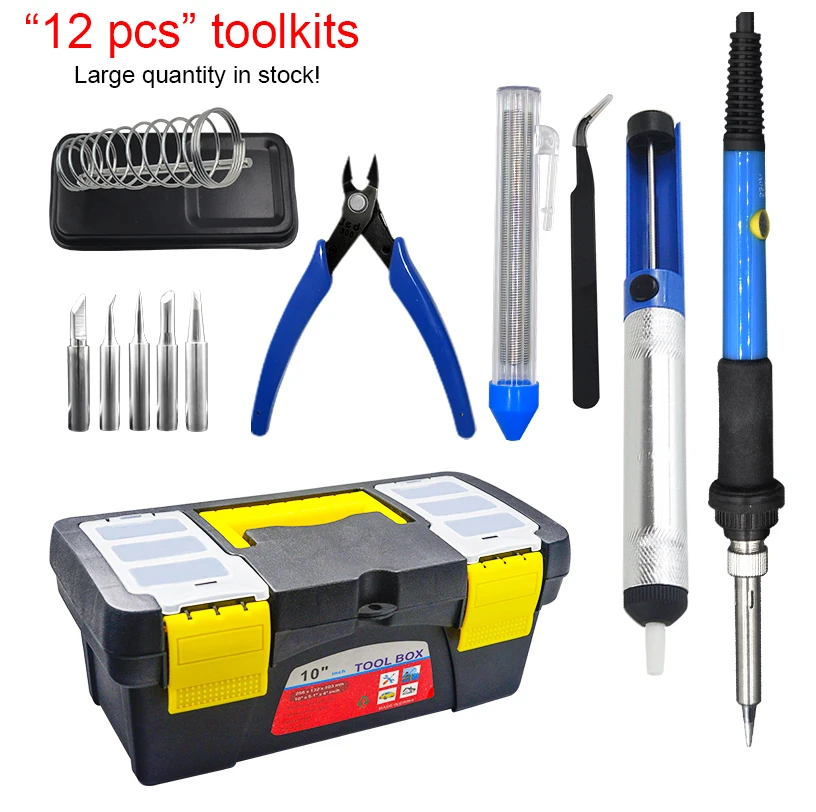 

60W Temperature Adjustable Electric Soldering Iron Kit Electrician Hand Desoldering Welding Tool Sets DIY Toolkits Combination