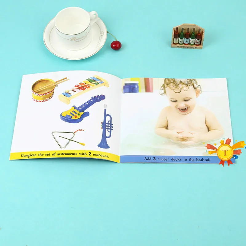 Understanding Shape Alphabet Color Number Self-adhesive Children's Sticker Books