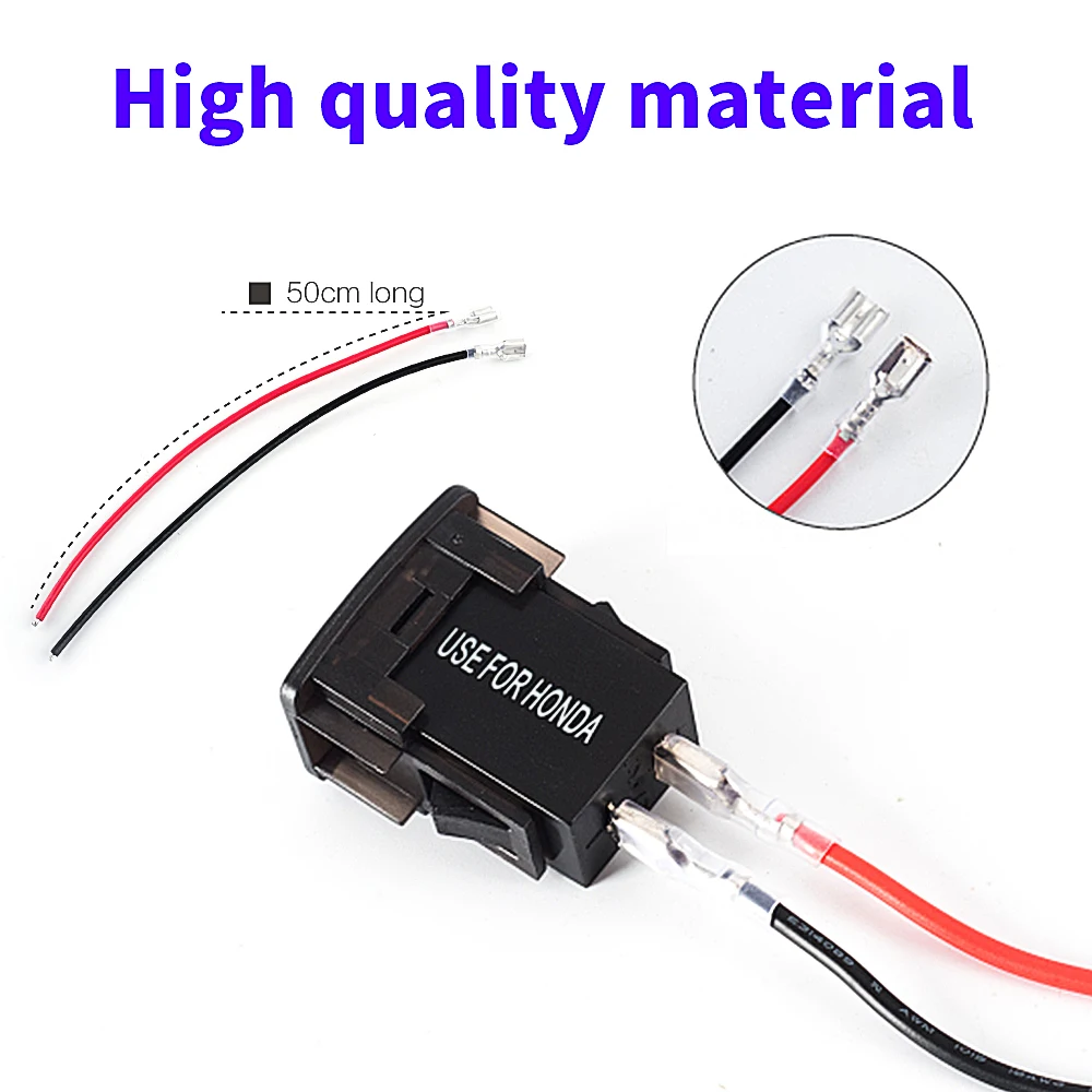 QC3.0 듀얼 포트 Toma 빠른 전화 12V 충전기 LED 전압계 자동차 USB 내장 소켓 어댑터 Honda Crv CB500X 용 Usb 버튼