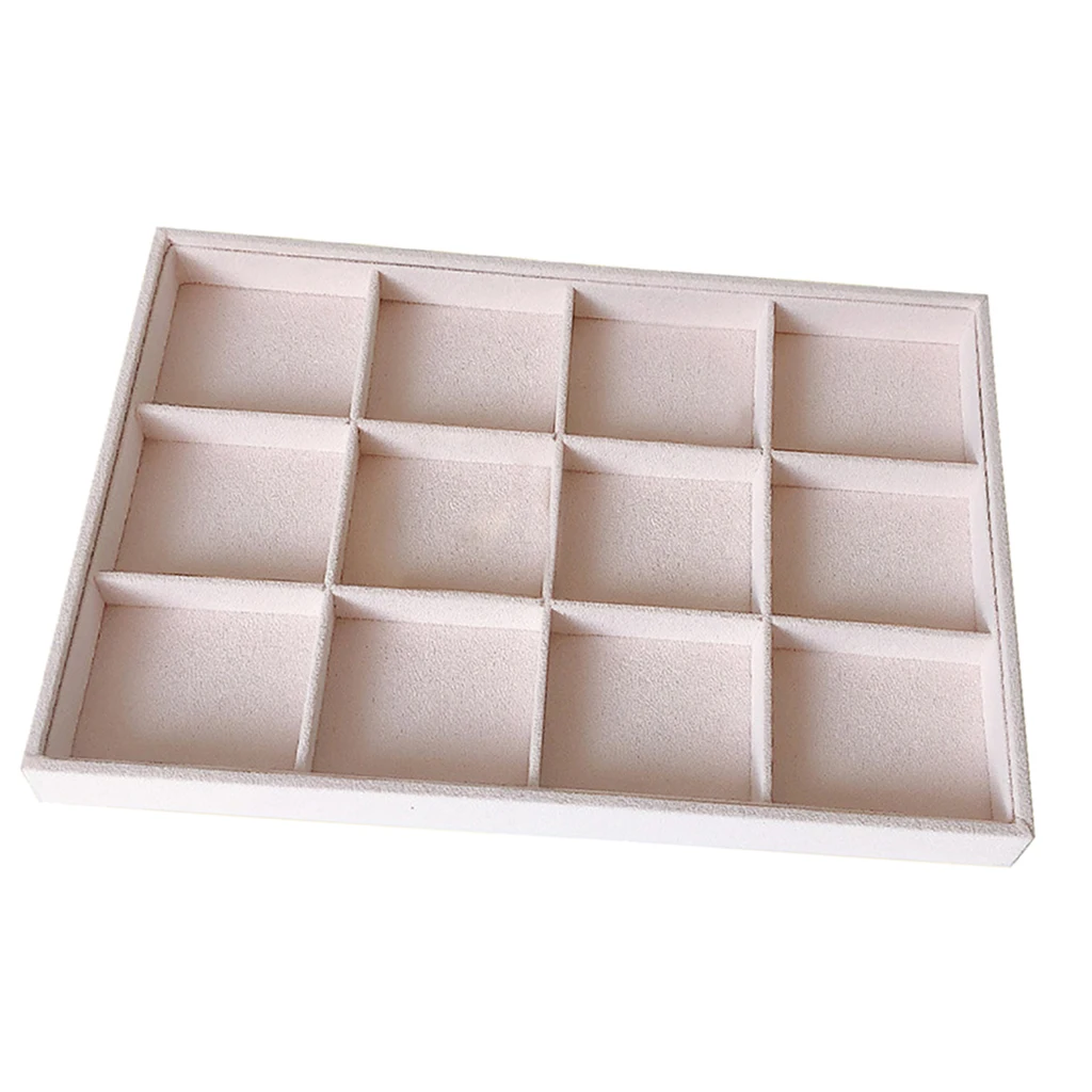Removable Jewelry Display Cufflinks Organizer Box Earring necklace Tray Holder Storage Showcase jewelry storage case