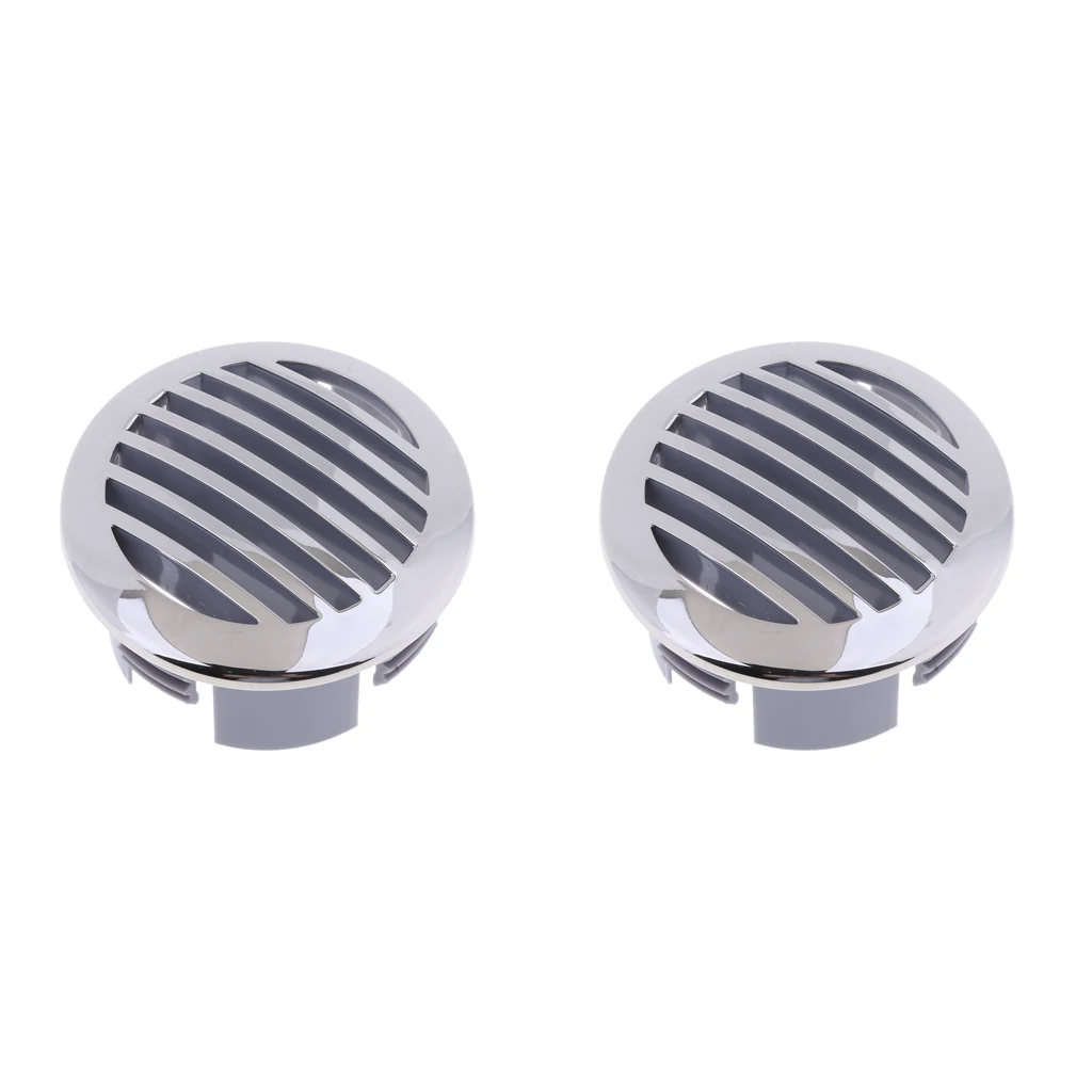 2 Pack Round Louvered Vent 3 inch 76mm - Marine Boat Air Vent, 316 Stainless Steel Caravan Vents (81933SS-HP)
