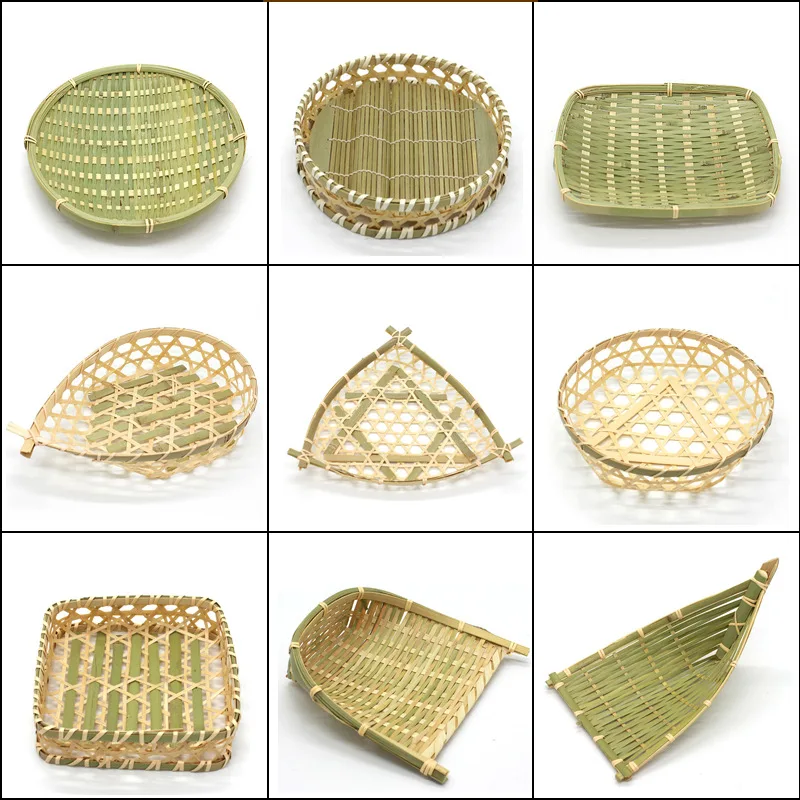 

Bamboo basket Handmade Fruit storage Small objects storage Bamboo tray Adornment
