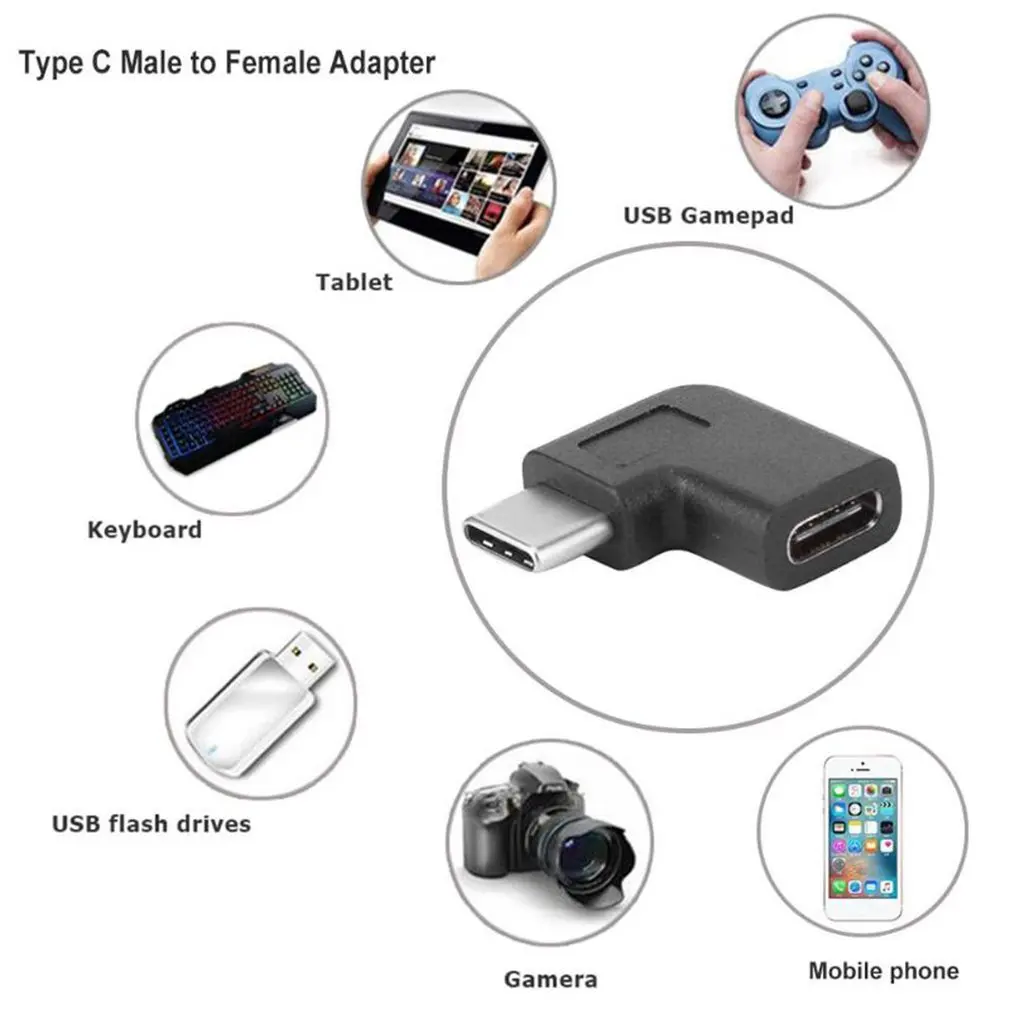 Usb-c Usb 3,1 type C адаптер «Папа-мама» черный дизайн изысканно и легко использовать 90 градусов под прямым углом