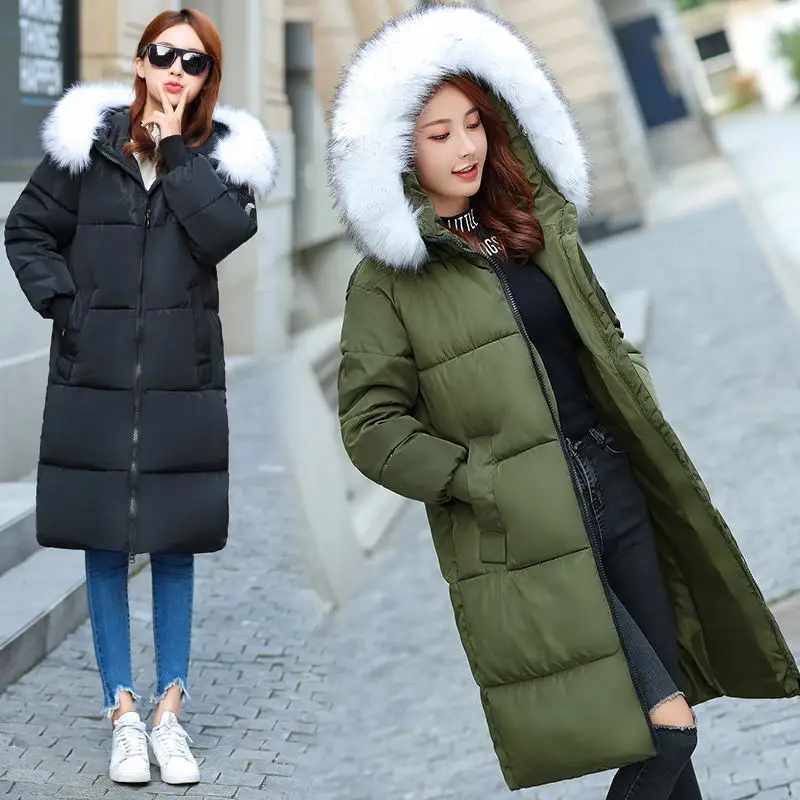 Новая зимняя Женская куртка с меховым воротником, утепленные парки, женское теплое зимнее пальто с капюшоном, женская Свободная верхняя одежда, большие размеры 7XL