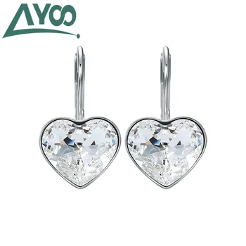

AYOO high quality 2020 new sweet charm crystal love Bella women earrings fashion simple earrings earrings female