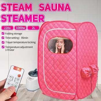 

110/220V 2L Steam Sauna Portable Spa Room Home Full Body Slimming Folding Detox Therapy Steam Fold Sauna Cabin Sauna Generator