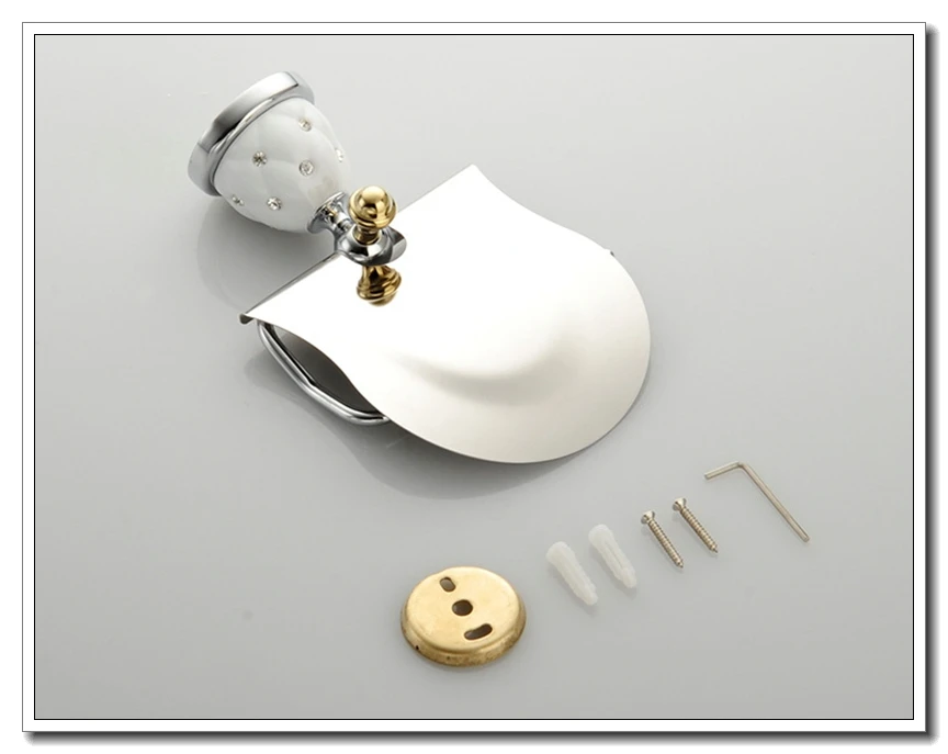 Vidric Wall Mounted Bathroom Accessories Set Towel Shelf Towel Holder Toilet Paper Holder Soap Holder Soap Dispenser EKY5100