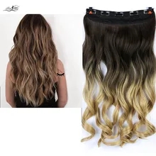 Xuanguang зажим longo encaracolado feminino grampo em extensões де cabelo preto marrom alta датчик температуры cabelo sintético peça