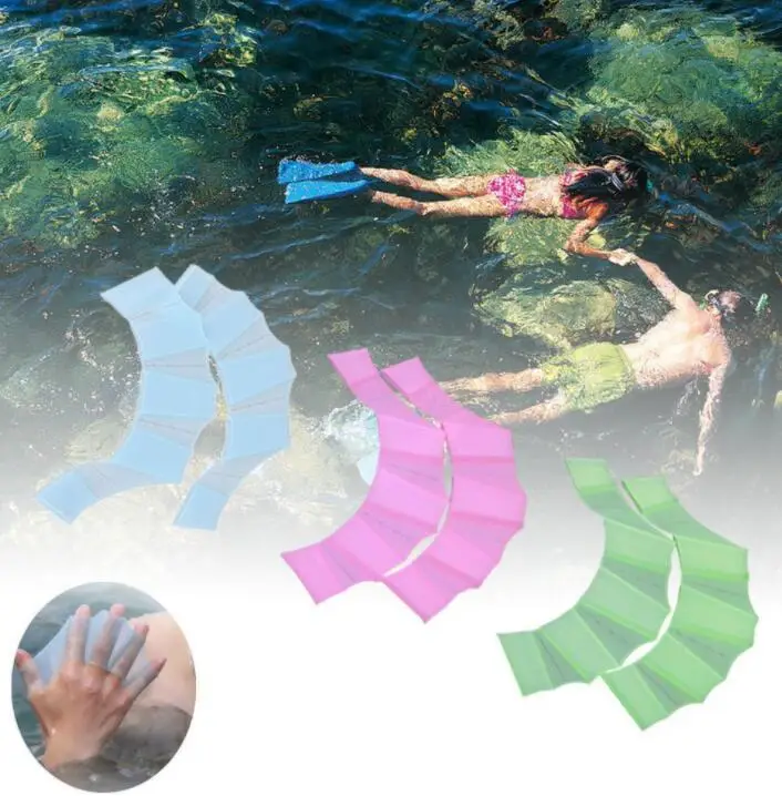 

2pcs Guante de entrenamiento de silicona equipo de natación aletas de mano fliped Swim accelerator Fins
