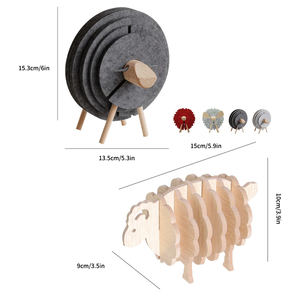 Форма овец противоскользящие бирдекели DIY теплоизоляционные войлочные кружки коврики настольные салфетки подарки на новоселье домашний декор