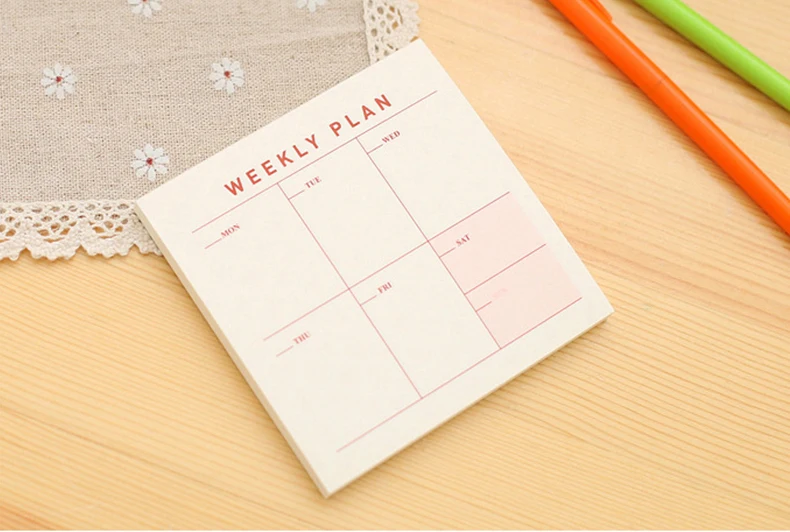 Kawaii Липкие заметки милые еженедельные Memopad To Do List креативные N Times ежемесячные заметки проверочные листы офисные школьные канцелярские принадлежности